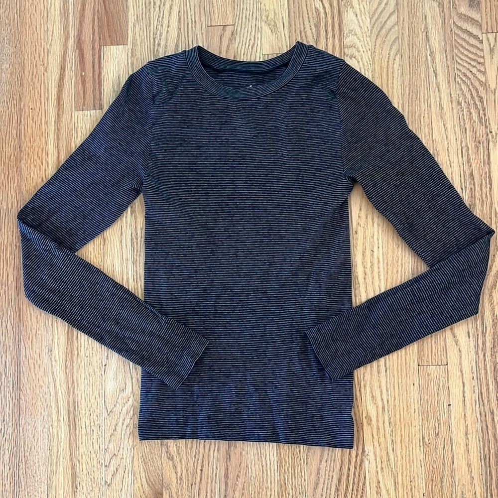 Black Striped Workout/Athleisure Top